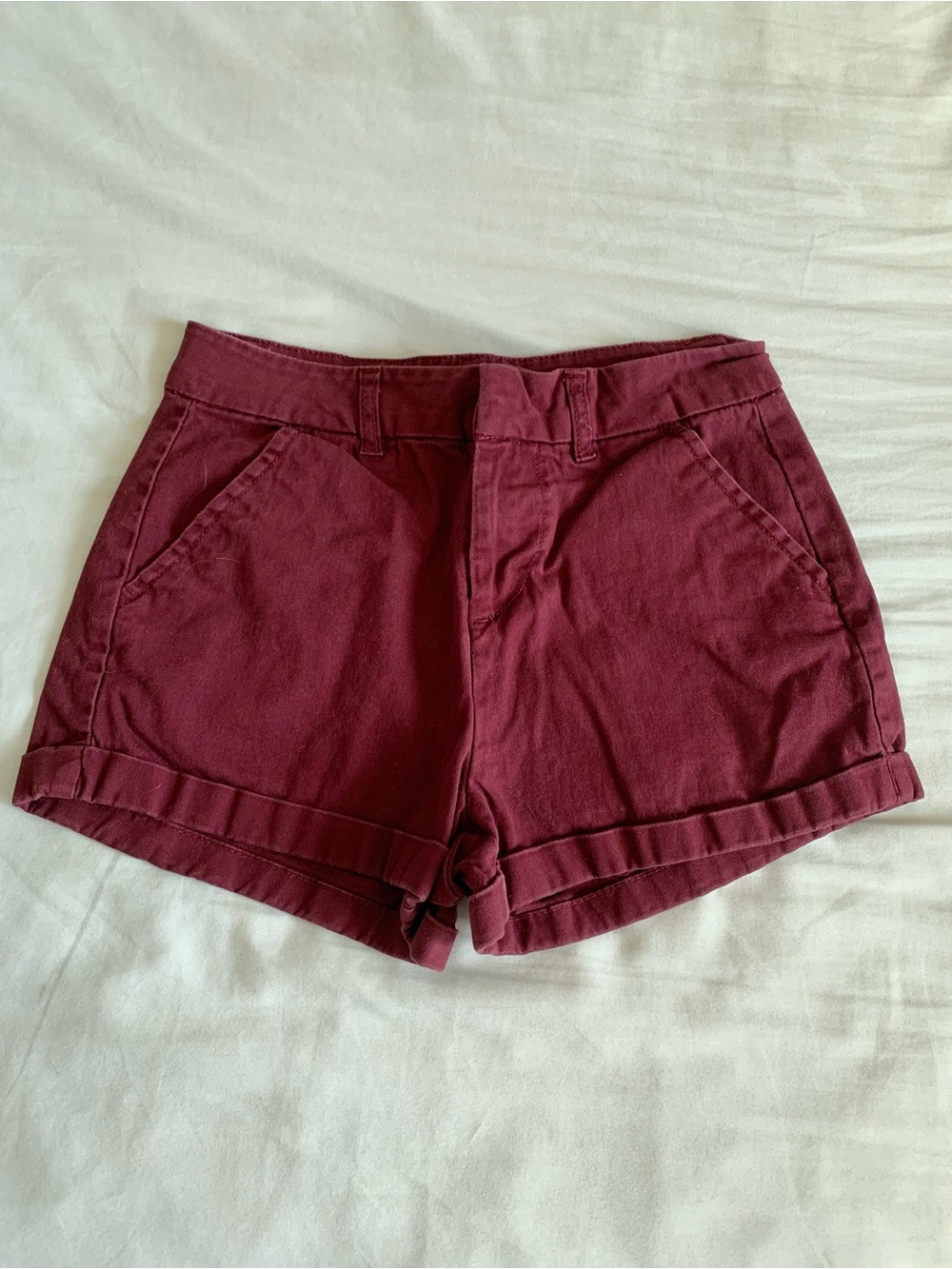burgundy red shorts